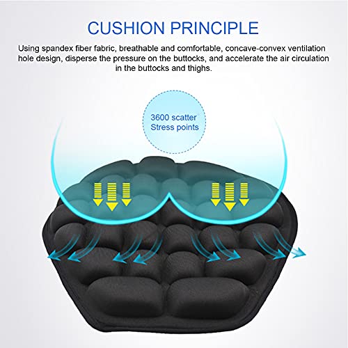 FDKJOK Cojín de asiento de motocicleta, protección contra la presión, amortiguador antideslizante para motocicleta (39 x 36 cm)