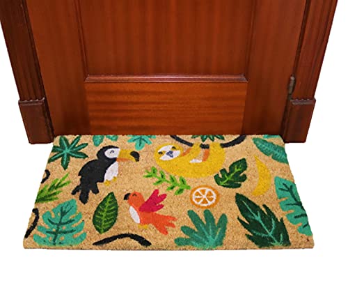 Felpudo de Coco Natural, felpudos Entrada casa, Alfombra Limpia Zapatos, Felpudo Exterior, Alfombra Entrada casa Interior, felpudos Originales y Divertidos, 40x70 (Selva)