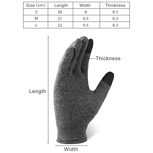 Festnight Guantes de compresión completa Pantalla táctil Guante de dedo completo Artritis reumatoide Soporte de mano para mujeres Hombres Alivio para el dolor articular de la muñeca y el pulgar