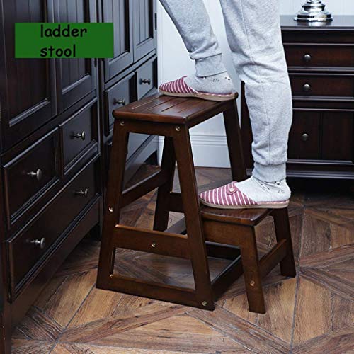 FFYN Escalera de Mano transformable Taburete Plegable de 2 escalones/Escalera/Madera Escalera Taburete de Escalera mecánica Silla de Paso extendida Uso intensivo Servicio Pesado Máx