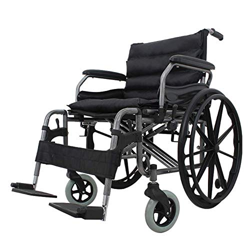 FGVDJ Equipo Ligero Plegable para discapacitados, Silla de Ruedas Manual, Ruedas Grandes Productos para el Cuidado de Ancianos para Personas con sobrepeso