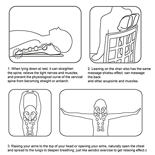 FILFEEL Acupresión Alivio del Dolor de Cuello Cojín Masajeador de Corrección de la Columna Cervical Dispositivo de Tracción para el Hombro Alivio del Dolor de Cintura Y Espalda