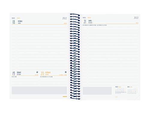 Finocam Agenda 2021 2022 1 Día página Septiembre 2021, Junio 2022 10 meses y Julio/Agosto resumidos 4º, 155x212 Secundaria Hawaii Español