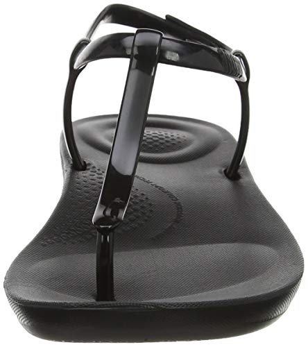 FitFlop Iqushion Splash-Pearlised, Sandalias Flip-Flop Mujer, Negro (Black 001), 38 EU