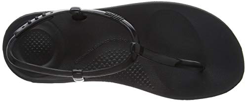 FitFlop Iqushion Splash-Pearlised, Sandalias Flip-Flop Mujer, Negro (Black 001), 38 EU