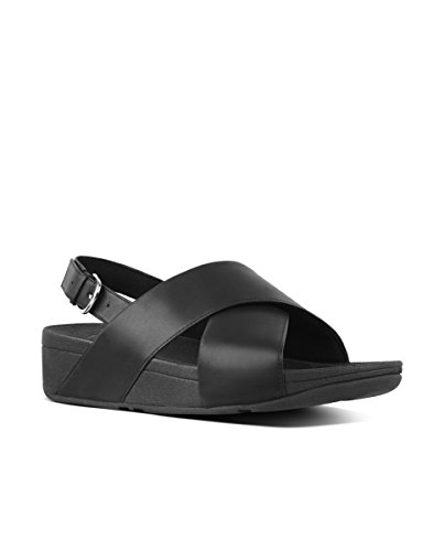 FITFLOP Lulu Cross Back-Strap, Sandalia con Pulsera para Mujer, Black (Black 001), 39 EU