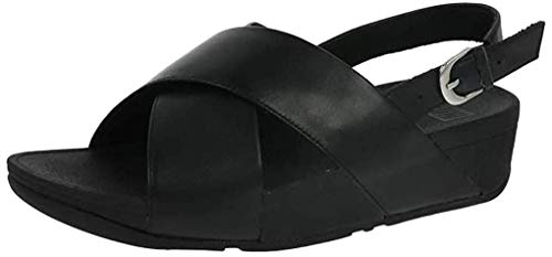 FITFLOP Lulu Cross Back-Strap, Sandalia con Pulsera para Mujer, Black (Black 001), 39 EU