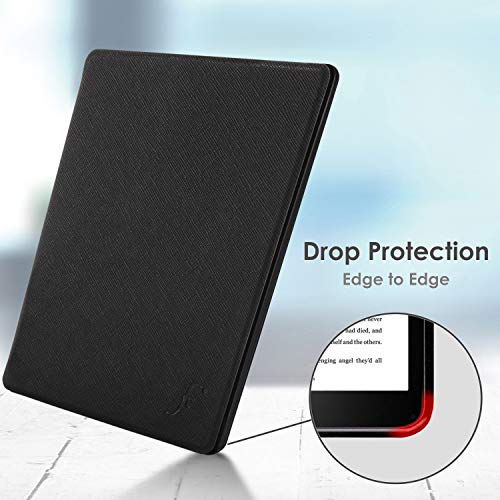 Forefront Cases Funda para Kobo Aura Edition 2 (2016) Funda Carcasa Stand Case Cover - Delgado Ligera, Protección Completa del Dispositivo y Smart Auto Sueño Estela Función - Negro