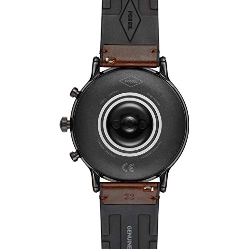 Fossil Smartwatch Pantalla Táctil para Hombre de Connected con Correa en Piel FTW4026, Cuero Marrón Oscuro