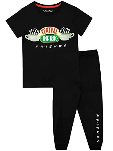 FRIENDS Pijamas de Manga Corta para niñas Central Perk Negro 9-10 Años