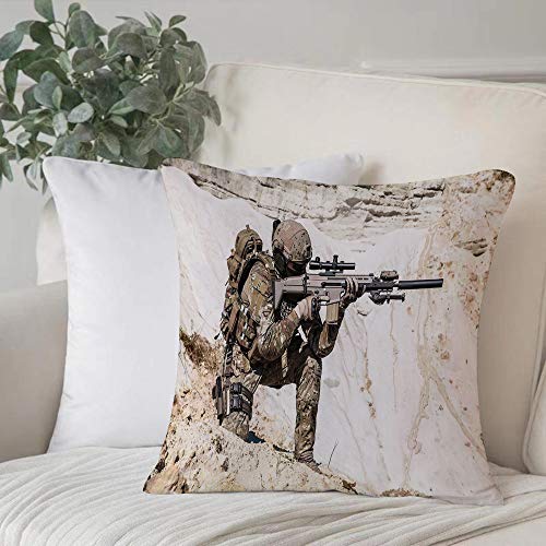 Funda de Cojín,Funda de Almohada Cuadrada para Asiento,Decoración del ejército, guardabosques de los Estados Unidos en la moFundas de Almohada para Sofá Decorativas Dormitorio Coche Pulgada 45 x 45 cm