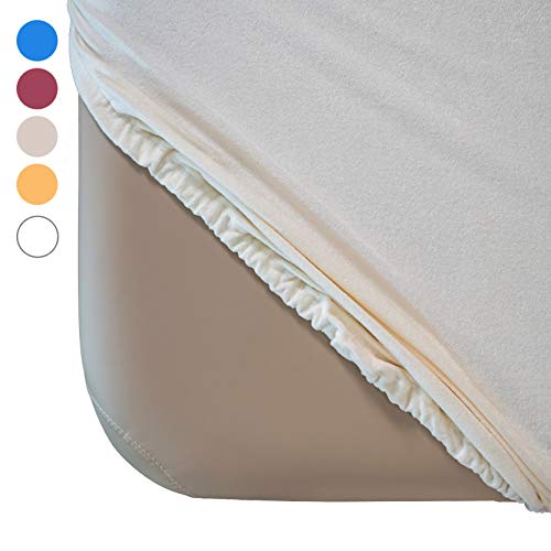 Funda de rizo Zen para tumbonas de masaje, apta para 71 – 81 cm x 185 – 195 cm, extra suave, lavable a 60 °C, con certificado Öko Tex 100, para todo tipo de mesas de cosméticos y de terapia (crema)