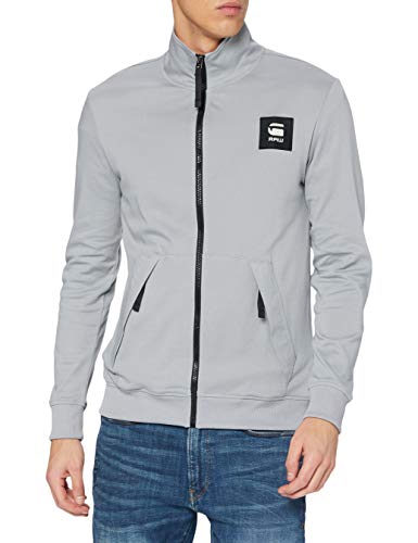 G-STAR RAW Zip Through Track Tweeter Camiseta de Manga Larga con Cremallera, Gris (Steel Grey), S para Hombre