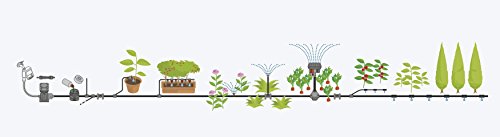 GARDENA Extensión del Set de plantas en hileras con goteros incluidos 13 mm 1/2 pulgadas riego automático y para ahorrar agua, flujo de agua 4l/h, 25 m Tubo de gotero sin accesorios 13131-20