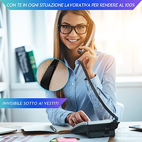 Geosfera Corrector postural, banda postural hombros y respaldo, corrector trasero magnético, transpirable, ajustable, elástico para fitness y libros electrónicos gratis