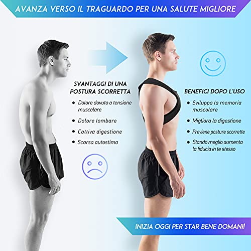 Geosfera Corrector postural, banda postural hombros y respaldo, corrector trasero magnético, transpirable, ajustable, elástico para fitness y libros electrónicos gratis