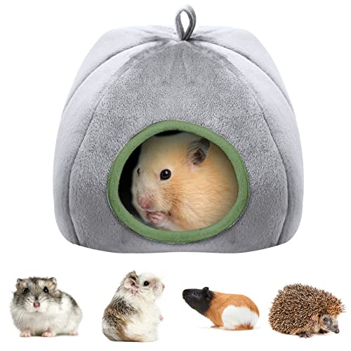 GLAITC Cama de Hámster Cama para Conejillos de Indias Cama Felpa Hamster Casa de Invierno para Animales Pequeños con Almohadilla Extraíble Cama de Cueva para Mascotas Ardilla,Hurones,Ratas,Erizos