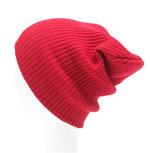 Gorros Invierno Hombre Mujer de Punto, Sombrero Básico y Simple Unisex Suave y Calída De Moda para Uso Diario y Actividades al Aire Libre, Ciclismo, Motorismo, Esquí, Alpinismo Yvelands Rojo