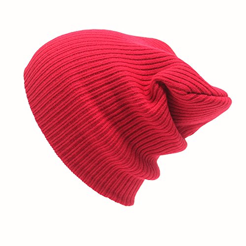 Gorros Invierno Hombre Mujer de Punto, Sombrero Básico y Simple Unisex Suave y Calída De Moda para Uso Diario y Actividades al Aire Libre, Ciclismo, Motorismo, Esquí, Alpinismo Yvelands Rojo