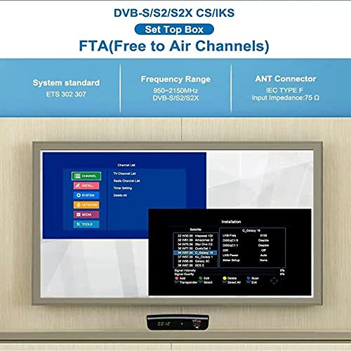 GTMEDIA V7 S2X Decodificador Satélite,Receptor Satélite de TV Digital Full HD con Antena WiFi USB, DVB-S/S2/S2X AVS +VCM/ACM/Multi-Stream/T2MI,Soporte CCCAM Youtube Biss Auto-Roll ( V7S HD Mejorada)