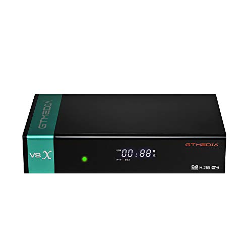 GTMEDIA V8X Full HD 1080P DVB-S/S2/S2X FTA Receptor satélite incorporado WiFi Soporte PowerVu, Biss Key, H.265, V8 Nova Upgrade