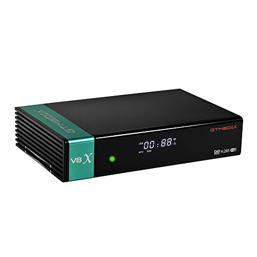 GTMEDIA V8X Full HD 1080P DVB-S/S2/S2X FTA Receptor satélite incorporado WiFi Soporte PowerVu, Biss Key, H.265, V8 Nova Upgrade