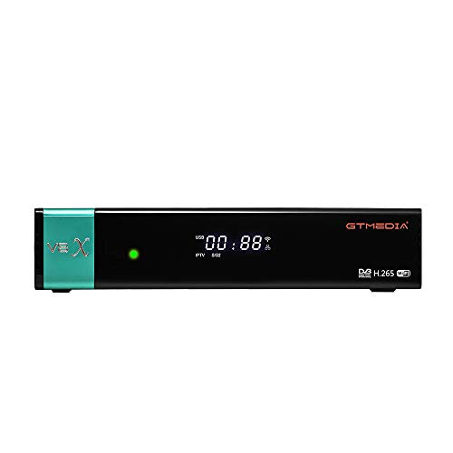 GTMEDIA V8X Full HD 1080P DVB-S/S2/S2X FTA Receptor satélite incorporado WiFi Soporte PowerVu, Biss Key, H.265, V8 Nova Upgrade