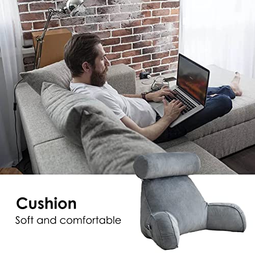 GWHW Almohadas de lectura para respaldo de cama, almohada de apoyo para cama con espuma viscoelástica triturada y soporte de brazos, almohada para silla de cama para leer/relajar/ver la televisión