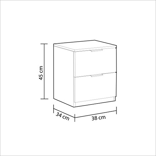 Habitdesign Mesita de Noche, Book Oficina, Modelo Low Cost, Acabado en Roble, Medidas: 38 cm (Ancho) x 45 cm (Alto) x 34 cm (Fondo)