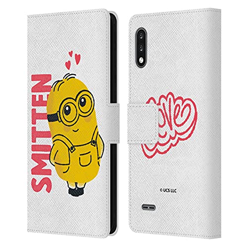 Head Case Designs Licenciado Oficialmente Minions Rise of GRU(2021) Smitten San Valentín 2021 Carcasa de Cuero Tipo Libro Compatible con LG K22