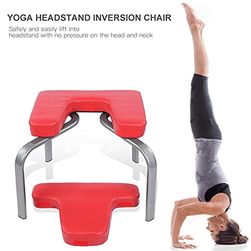 Headstand Chair, Yoga Chair Head Stand Taburete Silla Banco Banco de inversión Headstander Fitness Kit Rojo