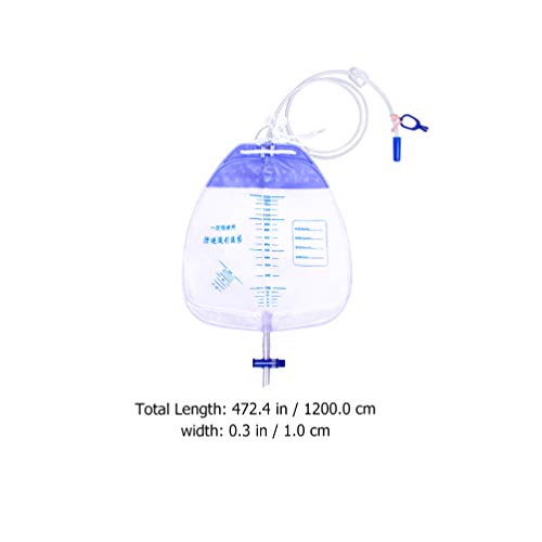 HEALLILY 5 Pzas Bolsa de Drenaje para Orina 1500Ml Bolsa de Orina Usable PVC Bolsa para Piernas con Grifo Urinario Colector de Orina para Ancianos Incontinencia