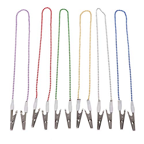 HEALLILY 6 Pinzas para Servilletas Porta Babero Clips Dentales Flexibles para Babero Cadena de Bolas Servilletas para Toallas Sujetadores Correas para Cubrir La Cara para Adultos Mayores