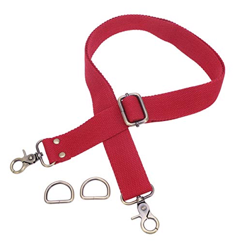 HEALLILY Correa de Hombro Ajustable Correa de reemplazo de Lona Antideslizante Bolso Bandolera Correa de Bolso 3.2cm (Rojo)