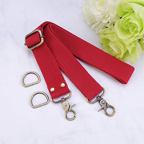 HEALLILY Correa de Hombro Ajustable Correa de reemplazo de Lona Antideslizante Bolso Bandolera Correa de Bolso 3.2cm (Rojo)