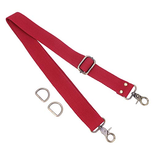 HEALLILY Correa de Hombro Ajustable Correa de reemplazo de Lona Antideslizante Bolso Bandolera Correa de Bolso 3.2cm (Rojo)