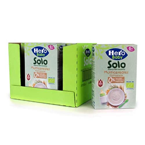 Hero Solo Papilla de Multicereales Ecológica - Para Bebés a Partir de los 6 Meses - Pack de 6 x 300 g