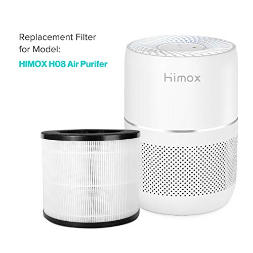 Himox Filtro de repuesto para purificador modelo H08 grado médico H13 True HEPA y filtros de carbón activado para polvo, humo, polen, caspa de mascotas