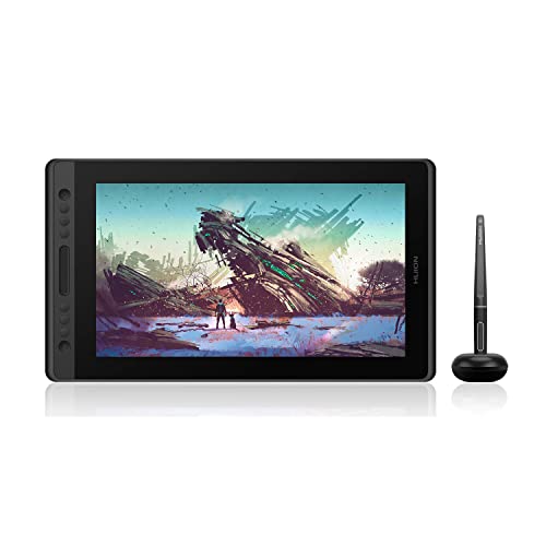 HUION KAMVAS Pro 16 Tableta Gráfica con Pantalla IPS de 15.6 Pulgadas con Laminado Completo Tableta Gráfica Monitor, 6 Teclas de Acceso Directo Personalizables y 1 Barra táctil y lápiz sin Batería