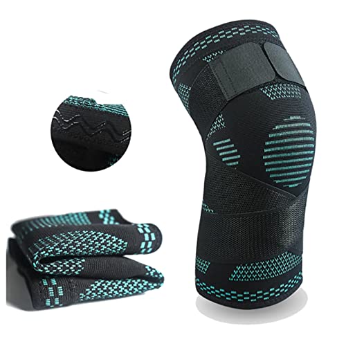 HWQJR Almohadillas de Rodilla Deportivas, Almohadillas de Rodilla Transpirables y absorbentes de Sudor, Almohadillas de Rodilla Fija de compresión para Correr/Baloncesto/Ciclismo,Negro,XL