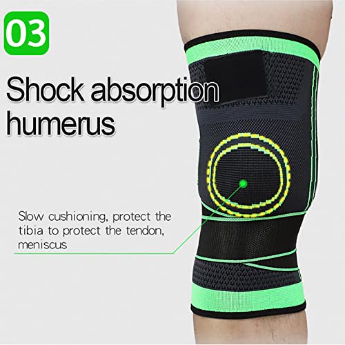 HWQJR Almohadillas de Rodilla Deportivas, Teclas de Rodilla de Punto Doble, 3D tridimensionales cómodas y Transpirables Rodillas para Fitness/Deportes/Exterior,Negro,XXL