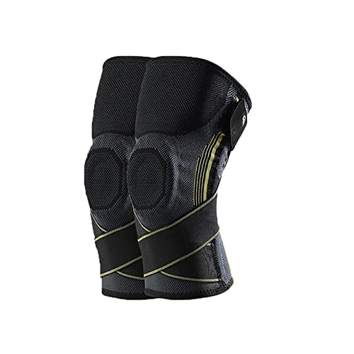 HWQJR Pistas de Rodilla Deportiva, Soporte de la Rodilla de compresión, Rodilleras de Baloncesto con Protector de Patella para Gimnasio/Deportes/Unisex,S