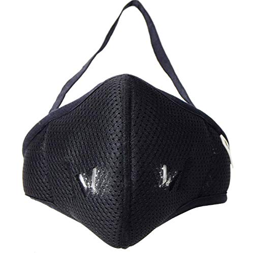 IDAWEN Sport Fashion Mascarilla Deportiva IDAWENMASK 2.0 - con Filtro de Nanofibras del CSIC - Máscara de Deporte de Cierre con Velcro - Mascarilla Lavable - Color Negro - Talla XL