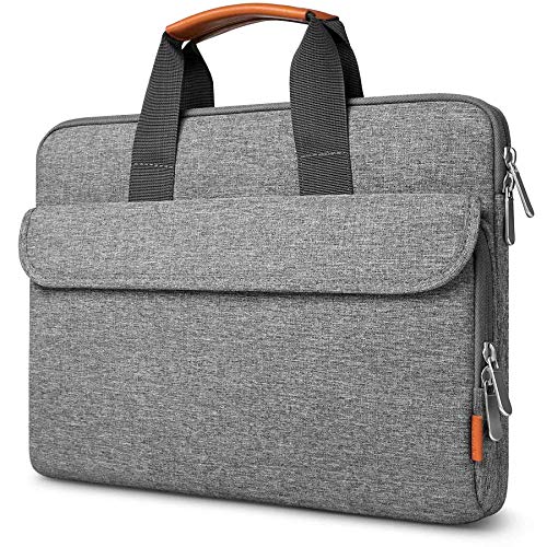 Inateck Protección 360° 13 Pulgadas Funda Maletin Compatible con 13 MacBook Air 2017-2012, 13 MacBook Pro 2015-2012, 14 MacBook Pro 2021 M1, 13,5 Surface Laptop, MateBook D14 - Gris