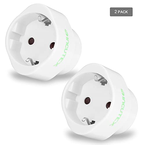 Incutex 2X Adaptador USA Tierra, Adaptador Estados Unidos 3 Pin, Adaptador USA Tipo B, Blanco