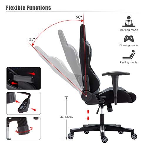 IntimaTe WM Heart Silla Gaming Tela, Silla Gamer Ergonómica, Silla con Respaldo Alto, Oficina Silla Computadora Giratoria , Altura Ajustable y Mecanismo de Inclinación, Flexible (Gris)