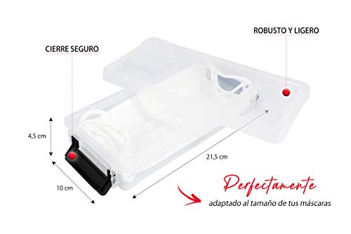 Iris Ohyama Little Large Box LLB-0.55 Caja de Almacenamiento para 10 mascarillas quirúrgicas, protección contra la Humedad y el Polvo, Plastic, Transparente / 1 x 0.55 L, 1 x 0,55 L