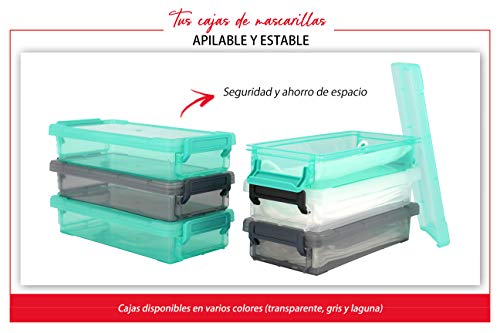 Iris Ohyama Little Large Box LLB-0.55 Caja de Almacenamiento para 10 mascarillas quirúrgicas, protección contra la Humedad y el Polvo, Plastic, Transparente / 1 x 0.55 L, 1 x 0,55 L