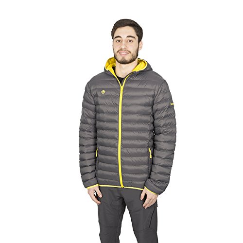 Izas Gabes Chaqueta De Fibra Ultraligera, Hombre, Gris Oscuro/Amarillo, XXL