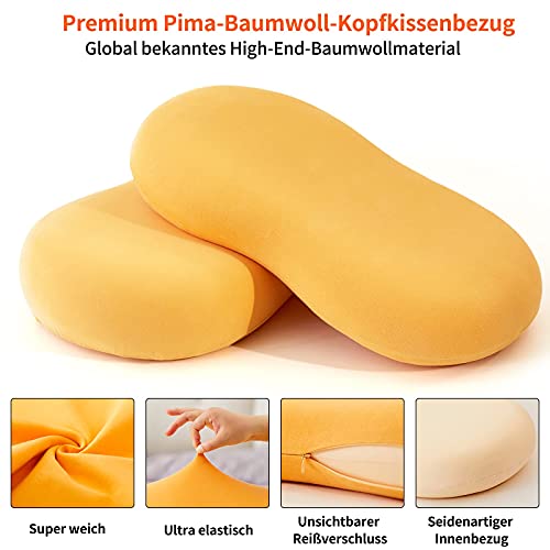 jaymag Almohada de Espuma Viscoelástica Ortopédica para Alivio del Dolor de Cuello y Hombros Ergonómica Soporte Cervical Almohada con Fundas de Algodón de Pima 70 x 40 cm